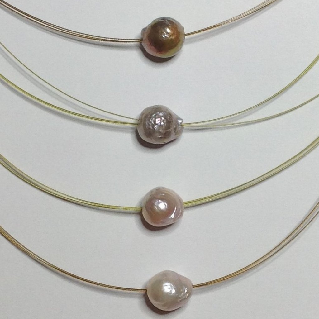 Natural Nucleated Baroque Freshwater Pearl Necklace 40$